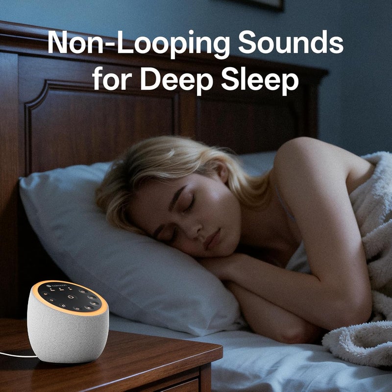 Hotmoon Sound Machine for Sleep, Cocoon 2 White Noise Sound Machine with 40 Non-Looping Sounds, Dual-Speaker & Timer, 8 Night Light, Pink Brown Green Noise for Sleeping Adults, Office Privacy, Plug-in - Image 5